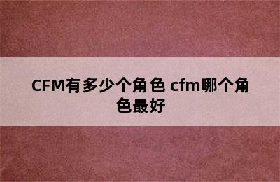 CFM有多少个角色 cfm哪个角色最好